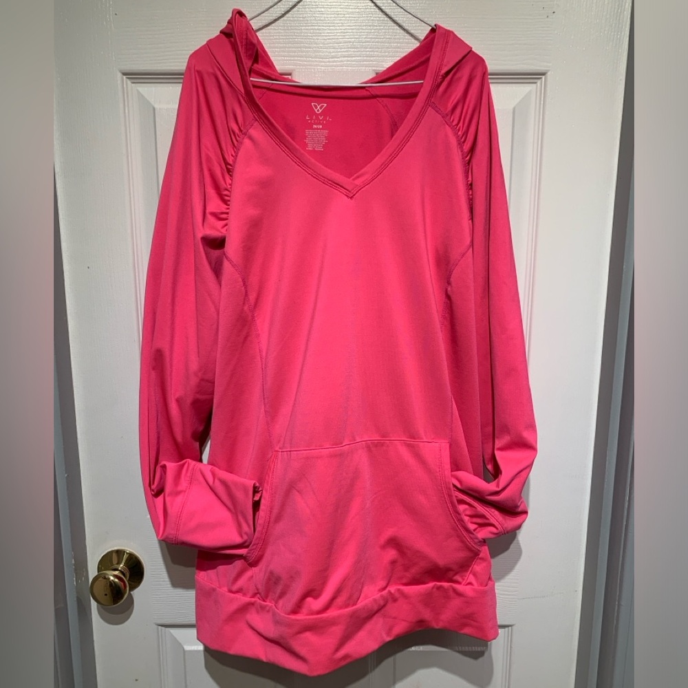 Livi Active Fuchsia V-Neck Hoodie